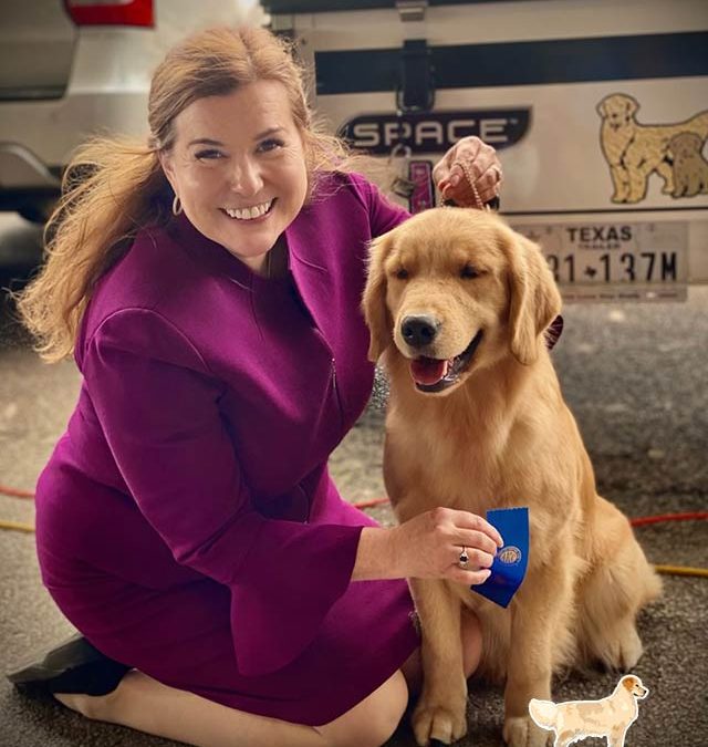 Lady Bug scores 1st place in 12-18 month puppy class in Conroe, TX (Dec. 2021)
